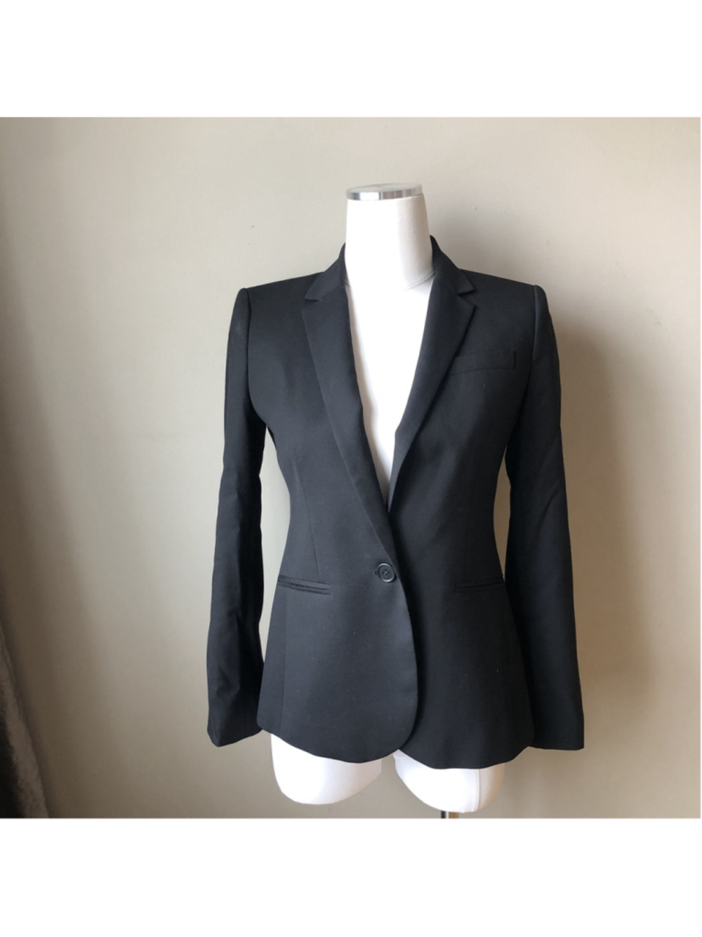 J Crew Super 20's Black Wool Single breasted blazer 2